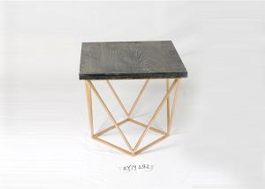 Quality Rose Gold Metal Shelf Black Wood Coffee Tea Table wholesale