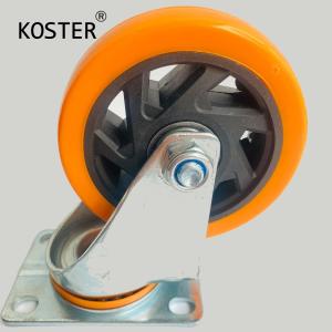Quality 32mm Orange PVC PU Industrial Caster Swivel Castor Customized Request 2.5inch to 5inch wholesale