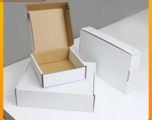 Quality 15x15x5cm Biodegradable Corrugated Paper Box Plain White Folding Paper Box wholesale