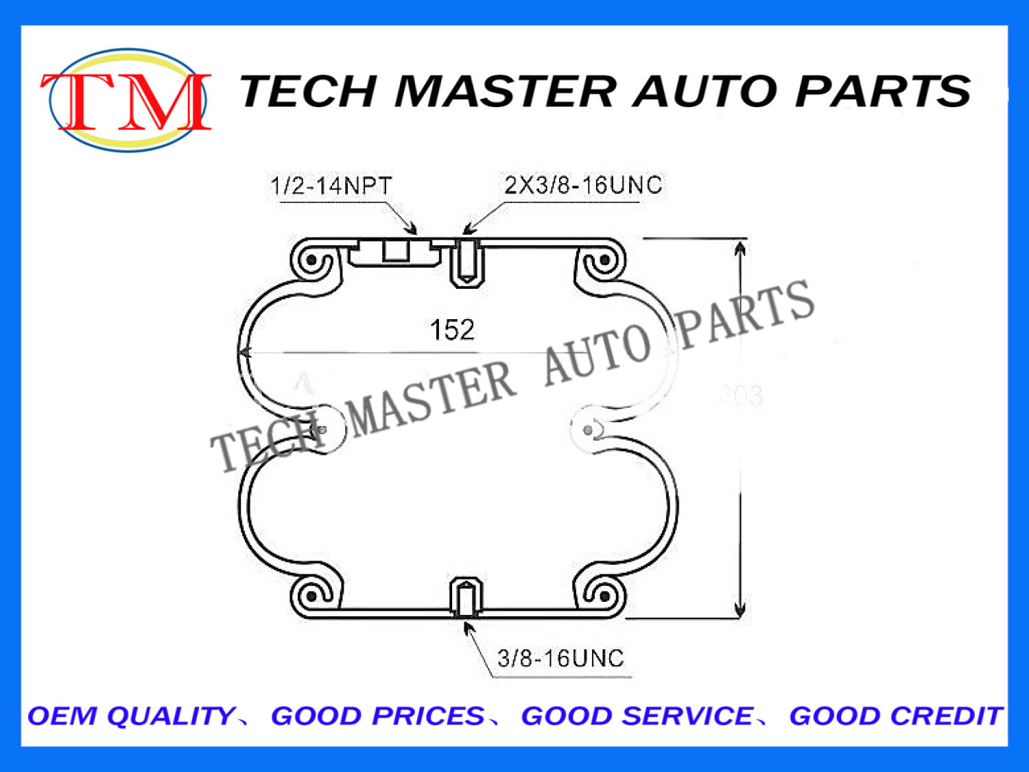 Rubber and Steel Industrial Air Springs / Double Convoluted Air Spring for Pick-Up Neway 90557015