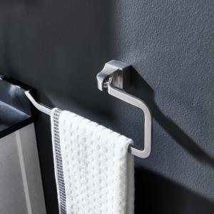 Quality Warm Grey Satin Finish Bathroom Towel Rings Wall Mounted Hand Sus304 Customizable wholesale