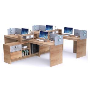 Quality Teak Color Workstation Office Furniture / Computer Workstation Desk wholesale