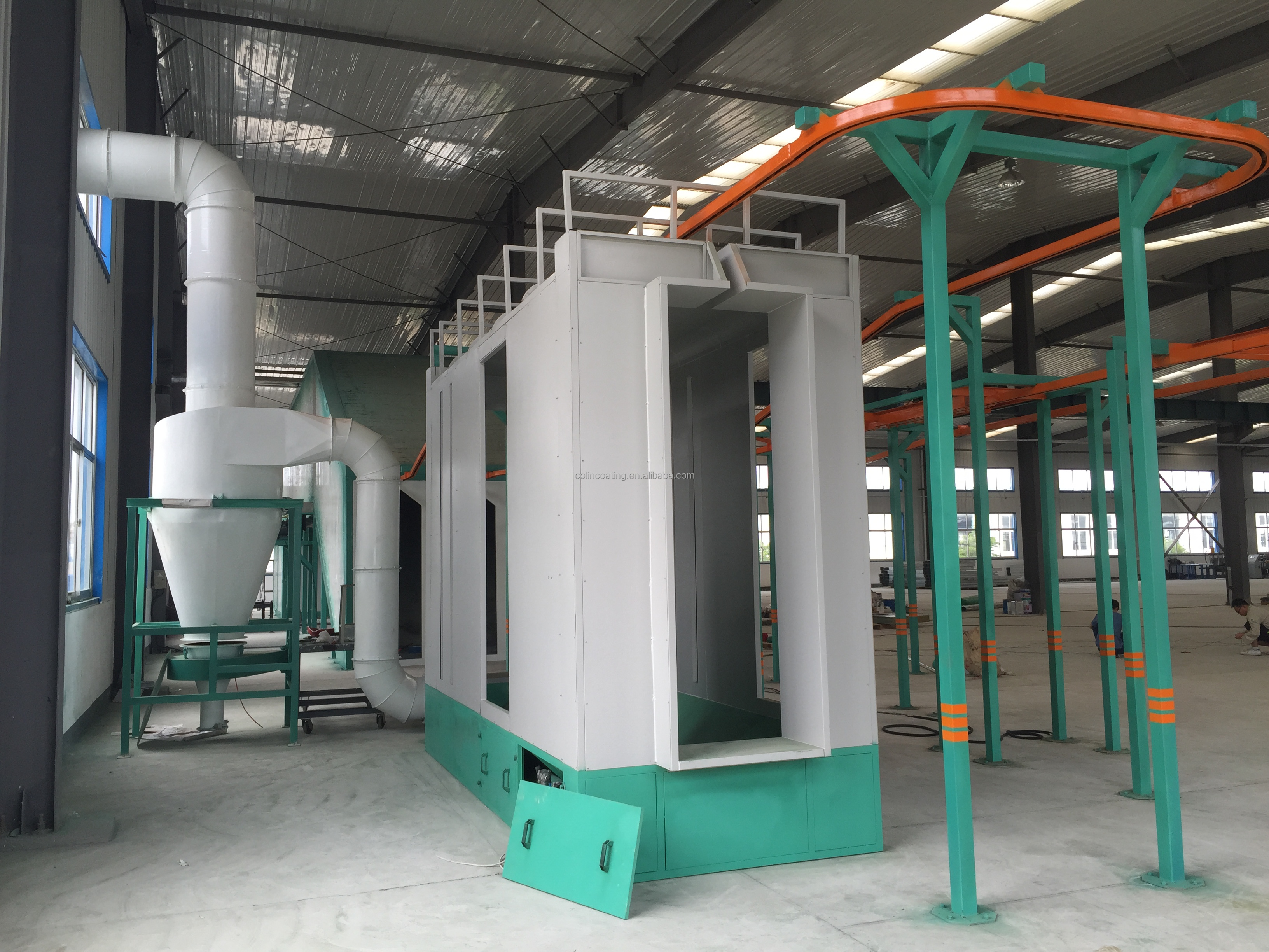 Electrostatic Automated Powder Coating Line With Spray Tunnel Pretreatment 50W