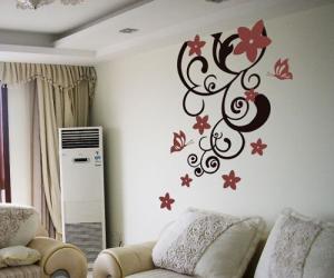 Quality Attractive Nontoxic Wall Flower Stickers WQ-051, /Floral Wall Stickers /Decal Wall Stickers /Wall Sticker Art wholesale