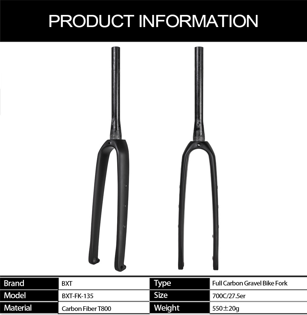 700C Gravel Road Bike Carbo Fork External Internal Cable Bicycle Forks