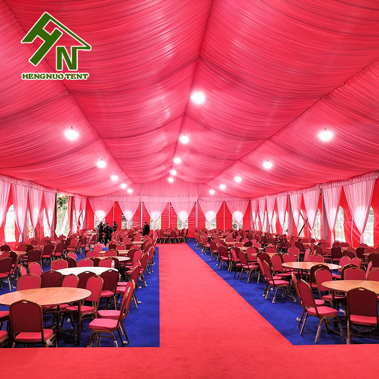 300 People Aluminium Frame Tent 10x30m Red Colorful Large Wedding Marquee