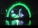 Creative Outdoor Digital Laser Water Screen Curtain , Laser Water Fountain Movie
