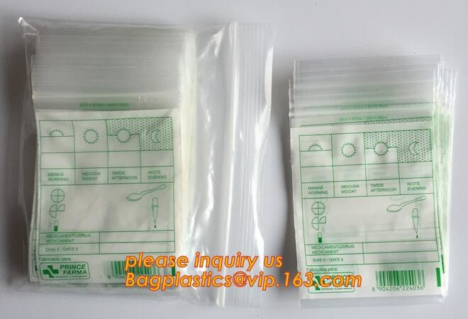 tablets pills packaging bag, poly medical dispenser Zip lockk bag drug zipper bags reclosable bags, zipper bag medical min