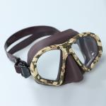 Camouflage Freediving Goggles Silicone Skirt Tempered Glass Snorkel Mask