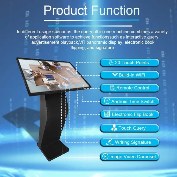 All In One Customer Service Kiosk Touch Screen Android Windows 21.5 32 43 55''
