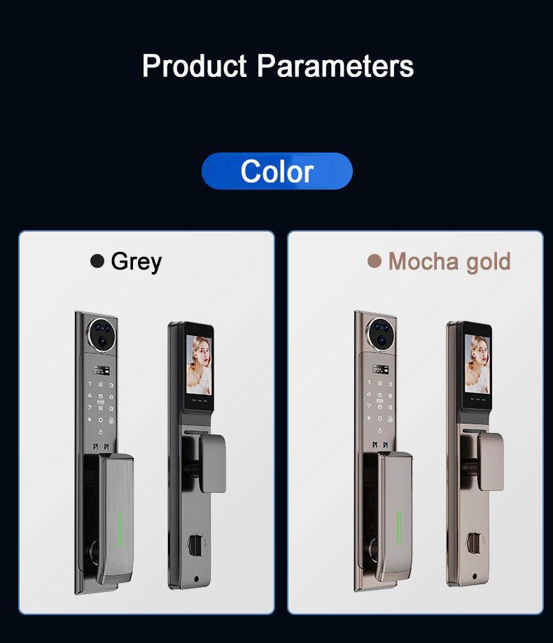 Standard Mortise Video Intercom Door Lock Grey Automatic Door Locks For Houses