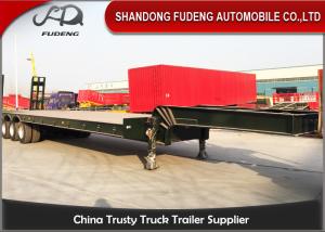 Quality 100 Ton Heavy Equipment Lowboy Trailer , BPW Axle Lowboy Flatbed Trailer wholesale