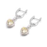OEM Love Heart Diamond Earrings 925 Sterling Silver Love Heart Earrings