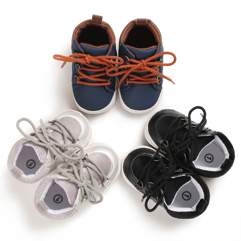 Hot sale PU Leather Lace-up Outdoor barefoot ankle cool boy baby boots