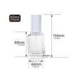 Clear 60ml Liquid Foundation Bottles Square Glass Pump Bottles