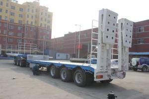 Quality 3 Axles 60/80/100 Tons Container Chassis Loader Lowbed Truck Low Bed Trailer Low Platform Semi-Trailer wholesale