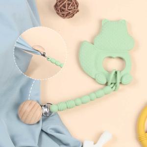 Quality Green Round Silicone Pacifier Clip OEM ODM Dummy Clips Silicone wholesale