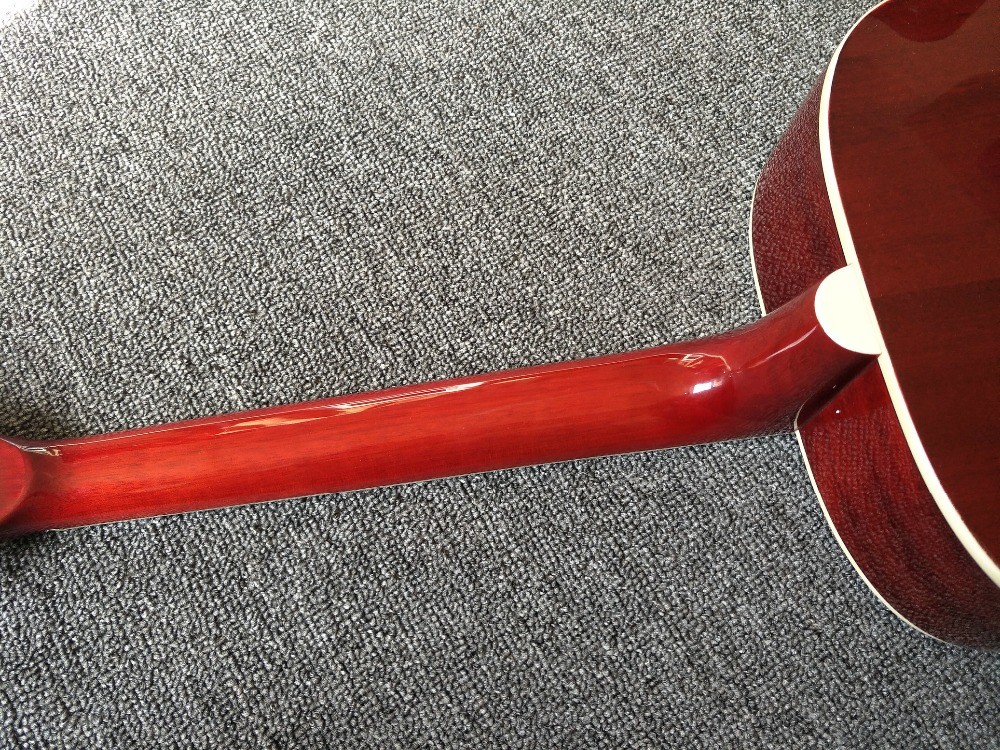 Left hand Acoustic guitar Cherry Sunburst hummingbird Acoustic Guitar+Factory customization