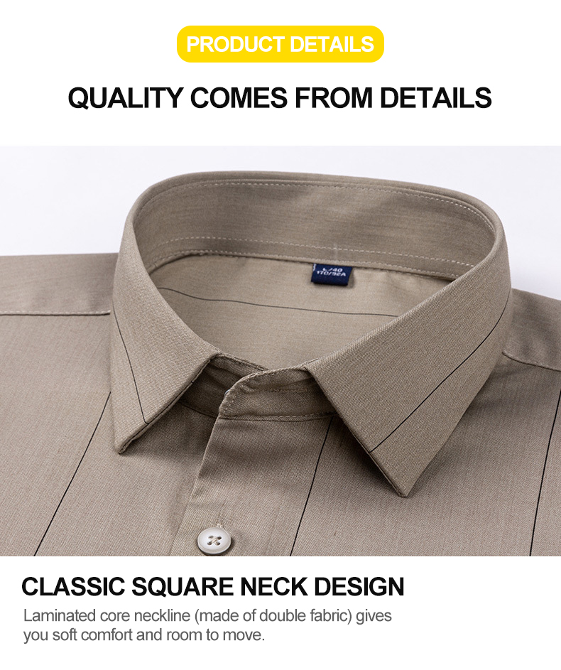 Comfortable Non-Iron Shirts LCBZ Men's Bamboo Fiber Printed Long Sleeve Casual Shirt