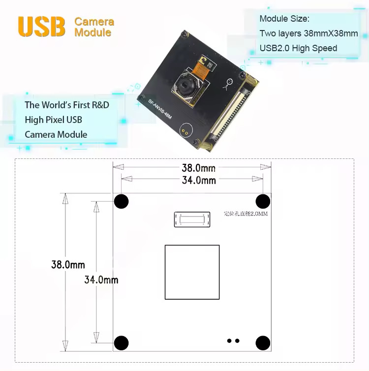 USB2.0 High Resolution 48MP Auto Focus AF USB Camera Module For Drone
