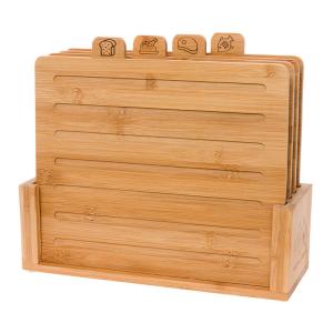 Quality Index Bamboo Cutting Board Small Set With Holder Set Of 4 Small Tray wholesale
