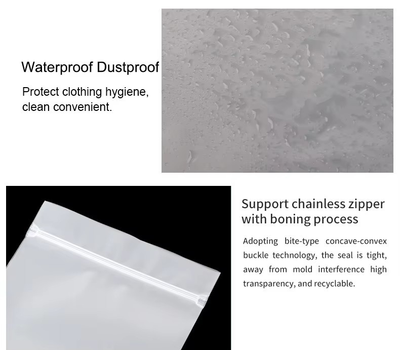 Custom Biodegradable Transparent Slider Lock Frosted Zipper Packaging Bags
