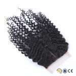 4x4 Size Swiss Lace Malaysian Kinky Curly Closure One Donor Virgin Curly Hair