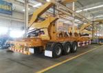 Yellow 40ft Truck Mounted Crane 3 Axle Self Loading Container Truck Trailer