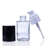 30 Ml Empty Round Frosted Makeup Liquid Foundation Pump Glass Bottle F036