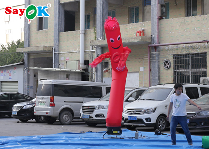 Dancing Air Puppets Single Leg Red Inflatable Air Dancer Wave Man For Commercial CE SGS