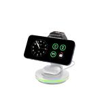 ABS Acrylic 4 In 1 Magnetic Wireless Mobile Battery Charger Black White Purple
