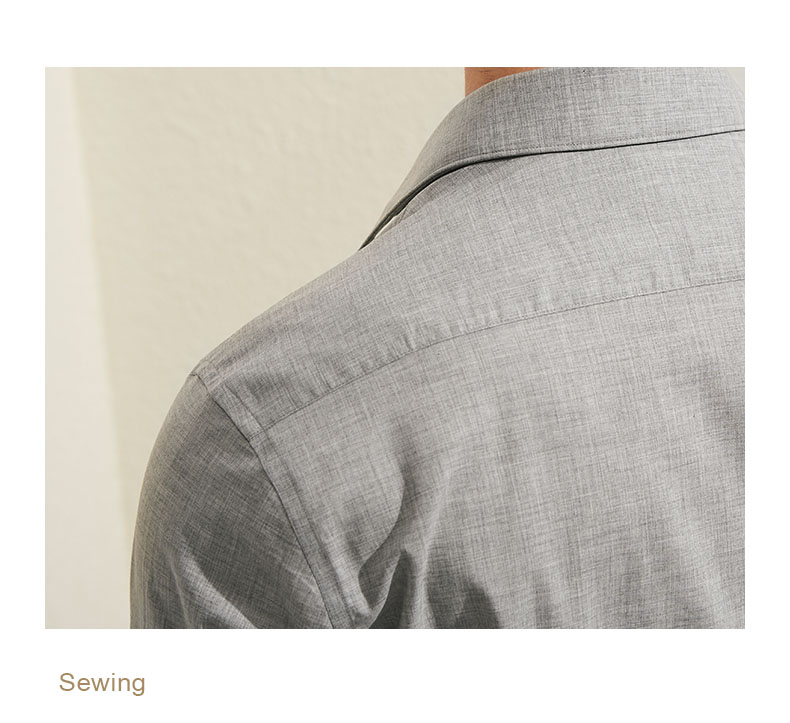 Men's Business Formal Long Sleeve Dress Shirt with Pocket and Slim Fit Design