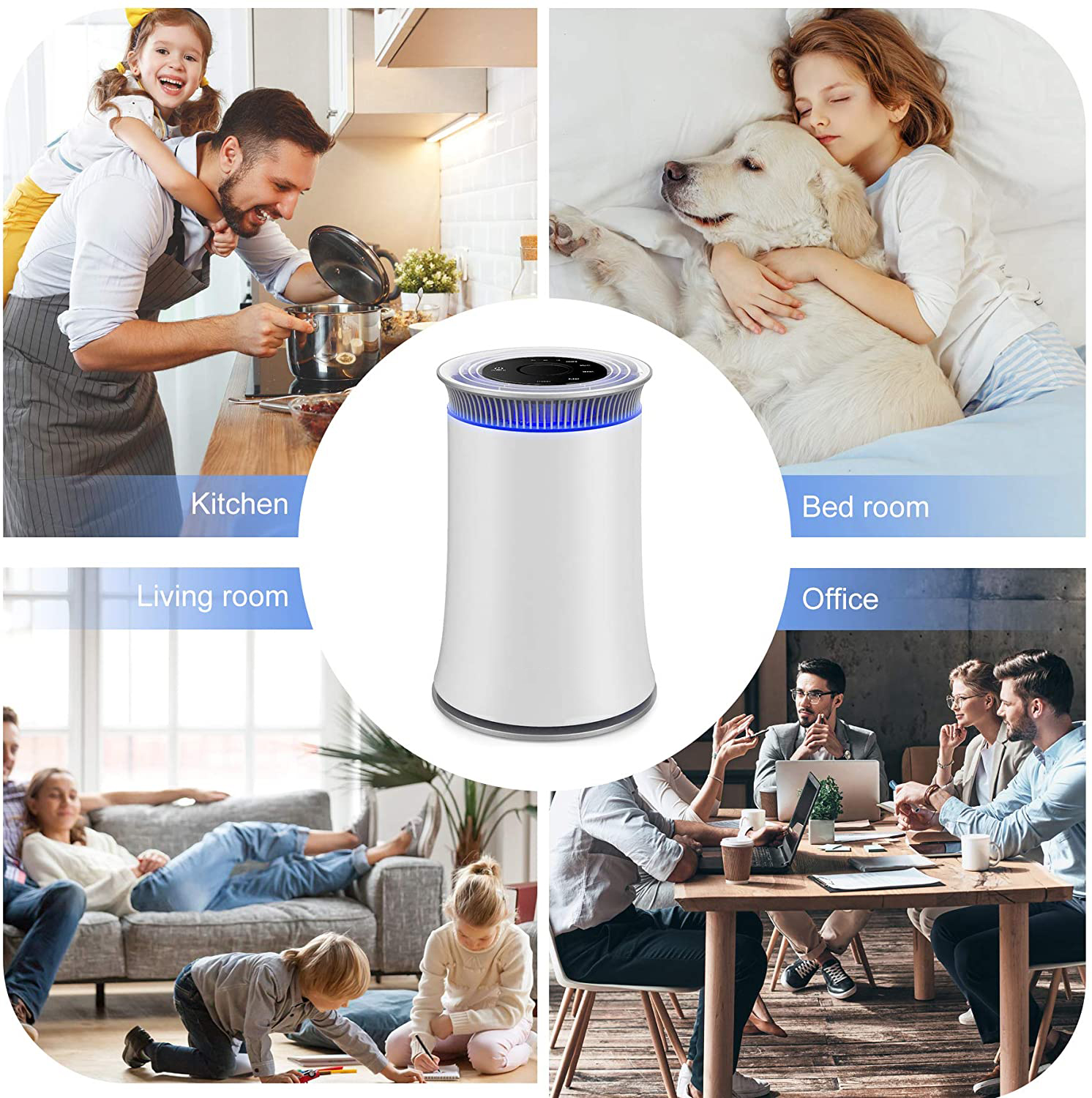 Commercial 24W PM2.5 Air Filter Customized Office Desktop Air Purifier