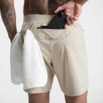 Customized Mens Workout Athletic Shorts Polyester Inside Pocket Quick Dry Sports