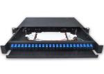 24 Port Fiber Optic Patch Panel 1U 19 Inch SC / LC Connector Drawer With Guild