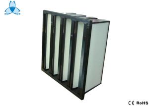 Quality Large Dust Holding V Bank Air Filters With Fiberglass Medium Material wholesale