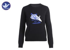 Quality Cartoon Jacquard Womens Knit Pullover Sweater Embroidery Leisure Jumper wholesale