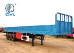 Three Axle Semi Trailer Blue Color Sidewall Semi Trailer Flatbed Trailer High