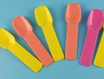 15cm Coloful PP Disposable Ice Cream Spoon For Dessert