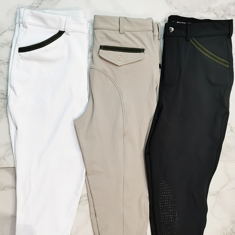 Black Eco - Friendly Zipper Horse Riding Pants Breaches Apparel