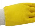 Yellow Cotton Jersey Gloves Wavy Rubber Full Latex Covered Gloves