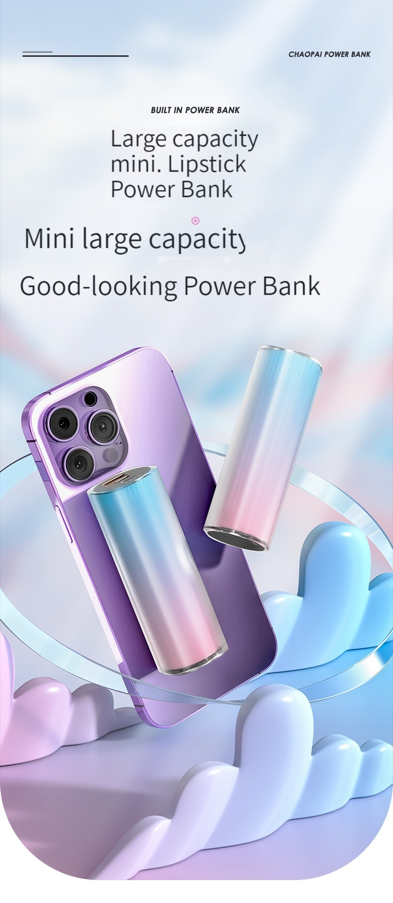 Universal 2.1A Power Charge Portable Power Bank for Phone Gift 5000mAh NO Private Mold