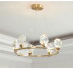 Modern Circle Rectangle Chandelier Lighting Living Dining Room Diamond Crystal