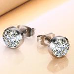 Fashion stud earrings, women's jewelry wholesale, zircon stainless steel stud
