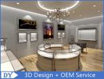 Watch Store Jewelry Display Cases with Mirror Stainless Steel Frame + Wooden