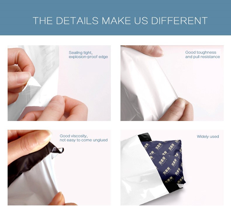 White Blue Pink 4C Printing Poly Mailer Bags 255*325mm Large Poly Mailers