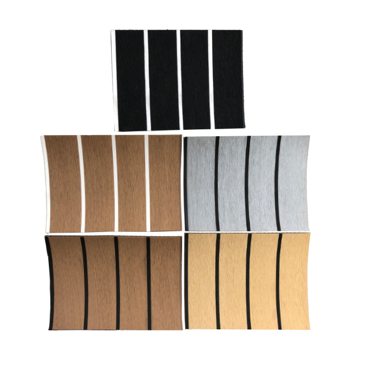 190mm*5mm*25m Inner-Lock Waterproof Teak Synthetic Marine Deck PVC Composite Flooring Mat