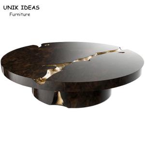 Quality 3ft 4ft Black White Round Natural Stone Top Coffee Tables For Kitchen Crack Italy wholesale