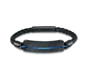 Quality Men's Carbon Fiber Tantalum Bracelet Braided Flower Leather Rope Hand Rope Bracelet wholesale