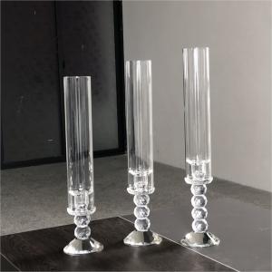 Quality Candelabra Wedding Candle Holders Clear Crystal Candle Holder Centerpieces 50cm wholesale